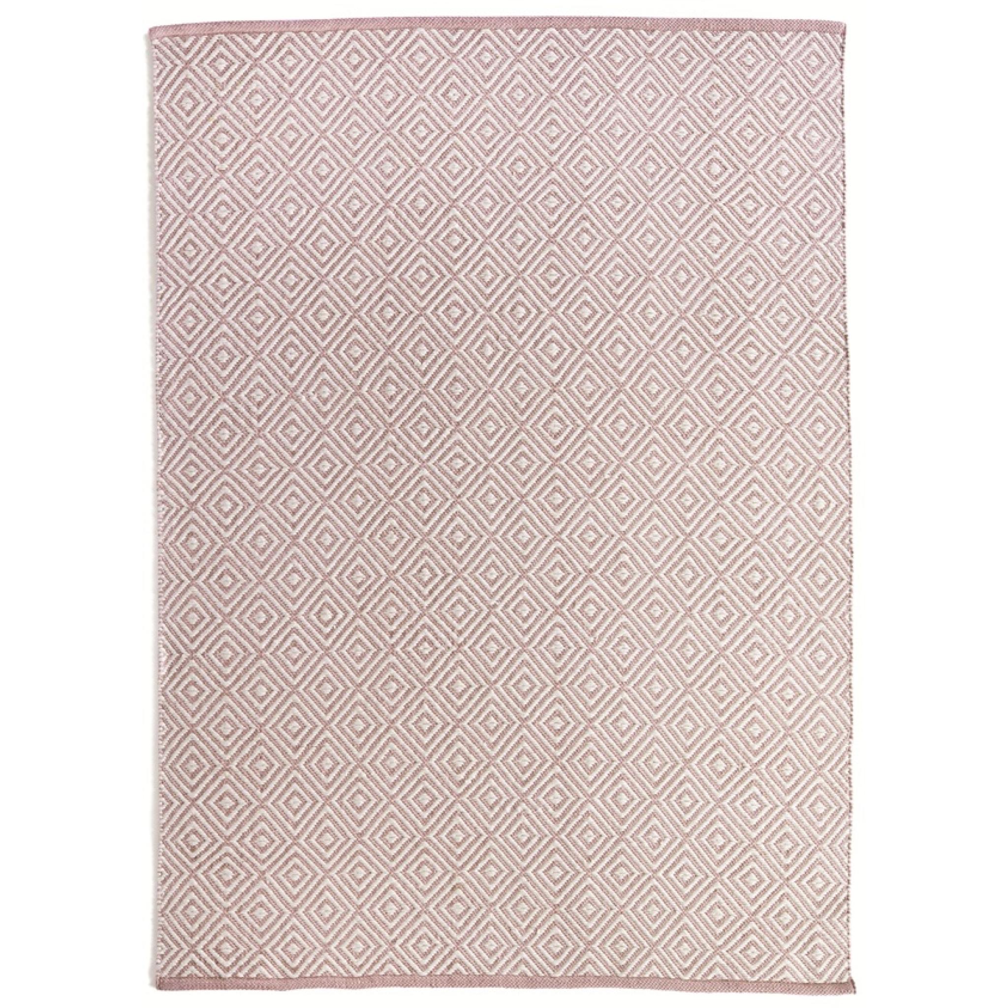Hug Rug Woven Washable Reversible Diamond Outdoor Indoor Rug in Rose Pink Small 80x150 cm (2'6"x5')