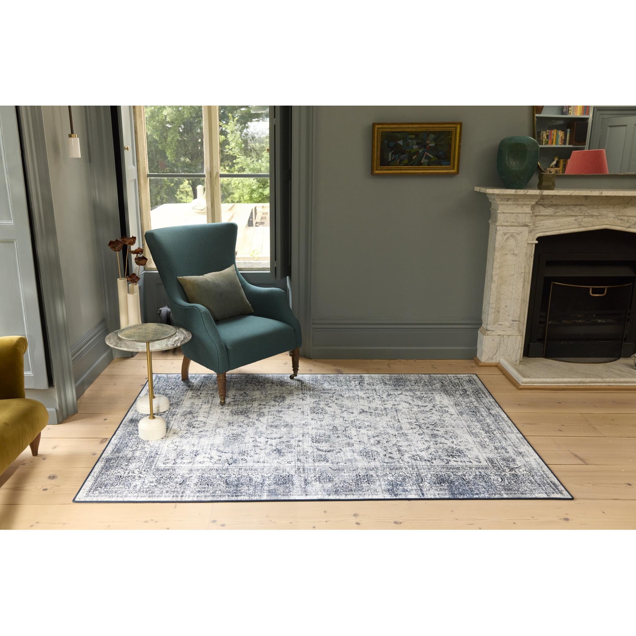 Eco-Washable Vintage Imperial Grey Non-Slip Rug Medium 120x185 cm