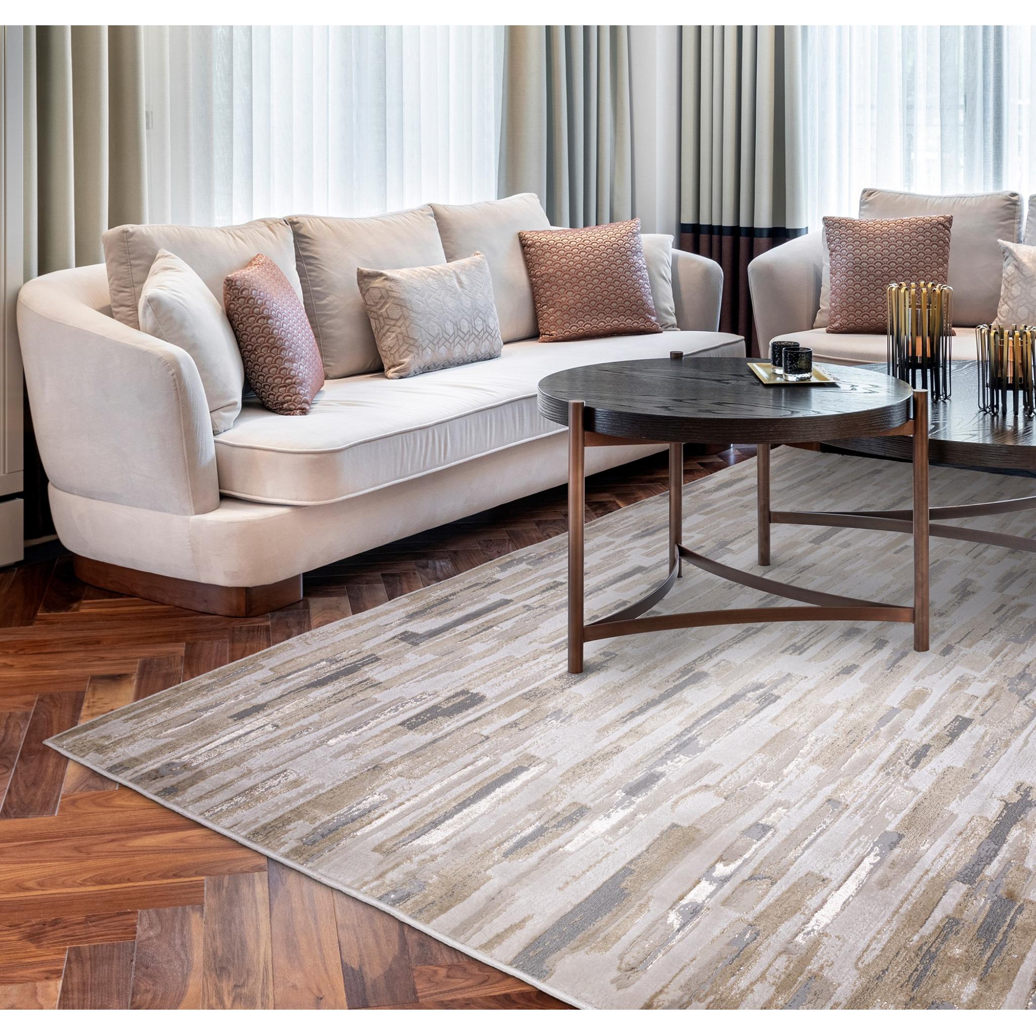 Aurora Impression AU25 Modern Abstract Marbled Rug in Yellow Gold Medium 120x170 cm (4'x5'6")