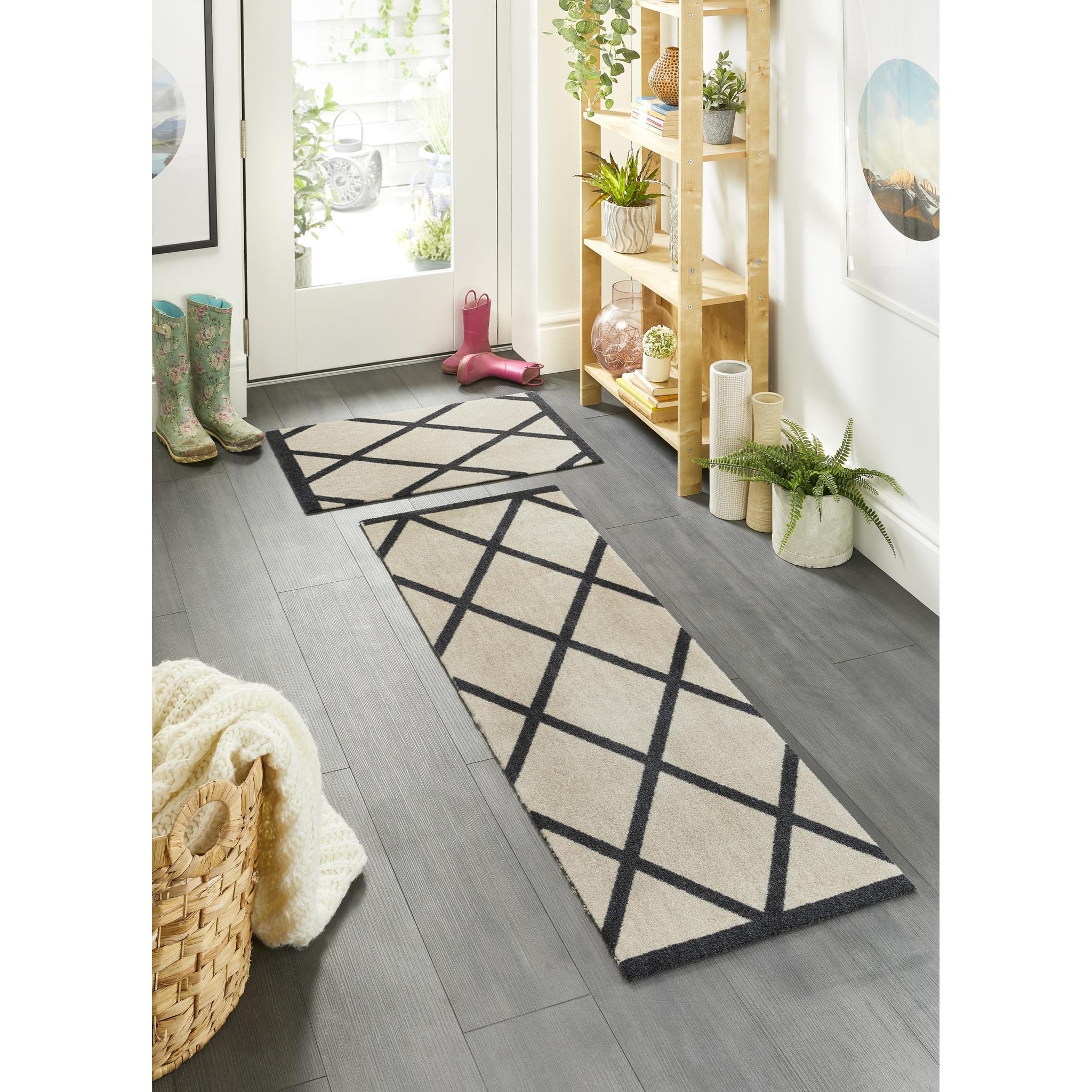 My Mat Nylon Indoor Pattern My Border Geo Washable Non-Slip Entrance Rug or Runner Runner 50 x 150 cm (2'x5')