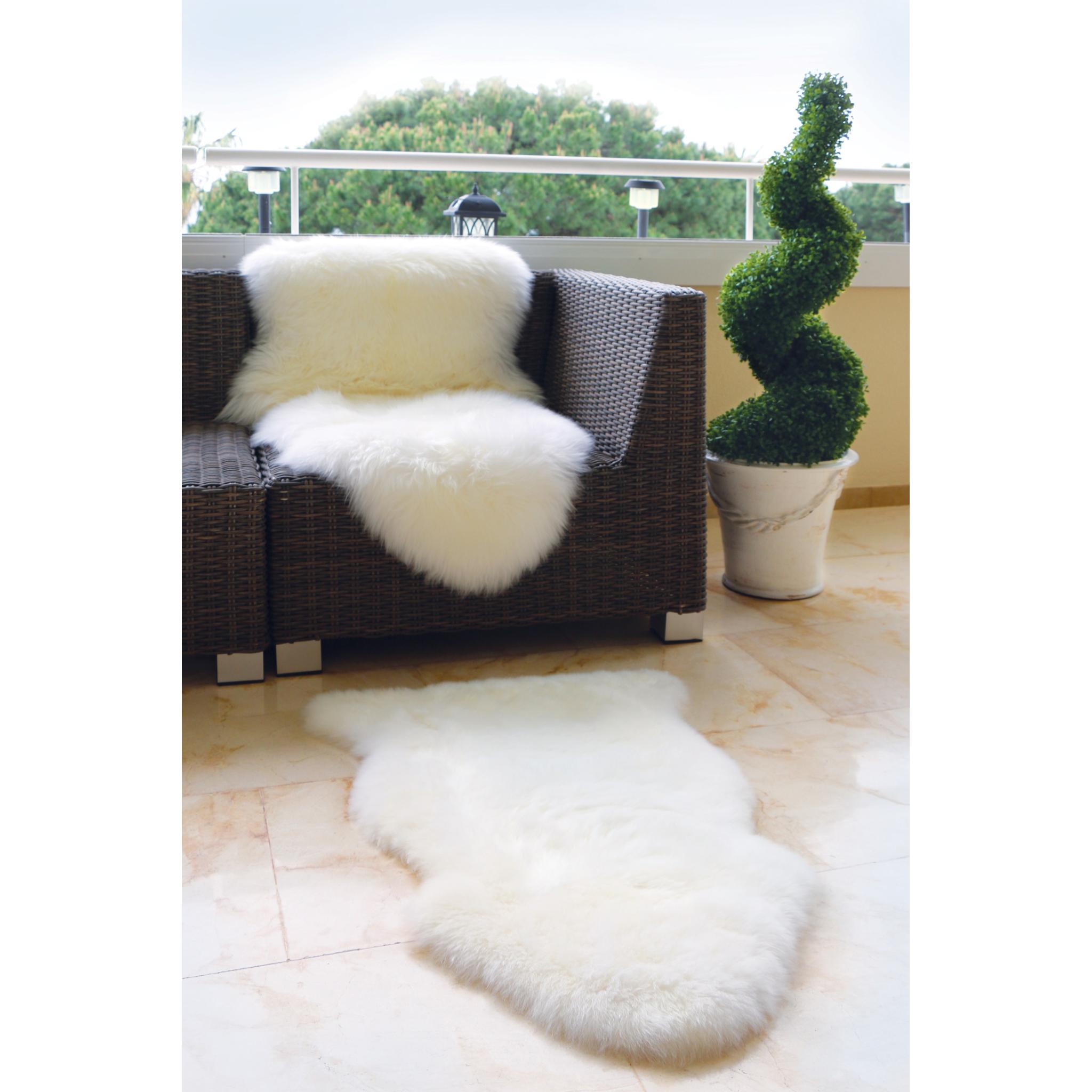 Genuine Sheepskin Animal Fur Soft Wool Shaggy Natural Cream Rug Single 65x95 cm (2'x3'1")