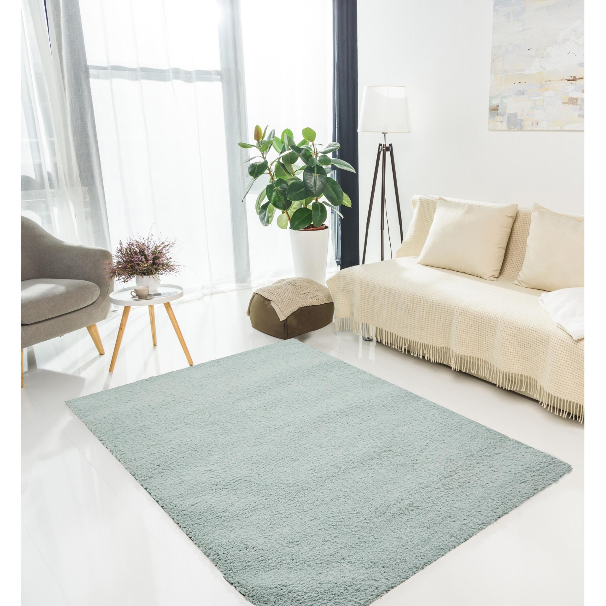 Super Comfy Soft Plush Shaggy Rug in Blue Medium 120x160 cm (4'x5'4")