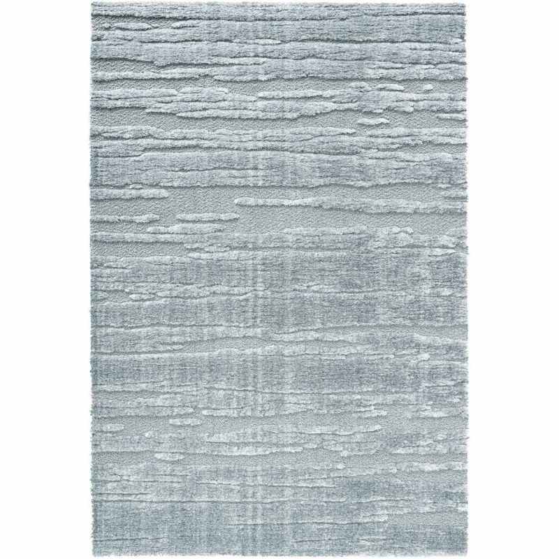 Cleo 13025 5171 Carved Shaggy Textured Rugs in Blue