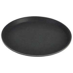 Genware Tray Gengrip Fibreglass Round Black 35.5cm Sold Separately