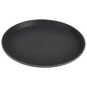 Genware Gengrip 35.5cm Round Non-Slip Tray Black Sold Separately