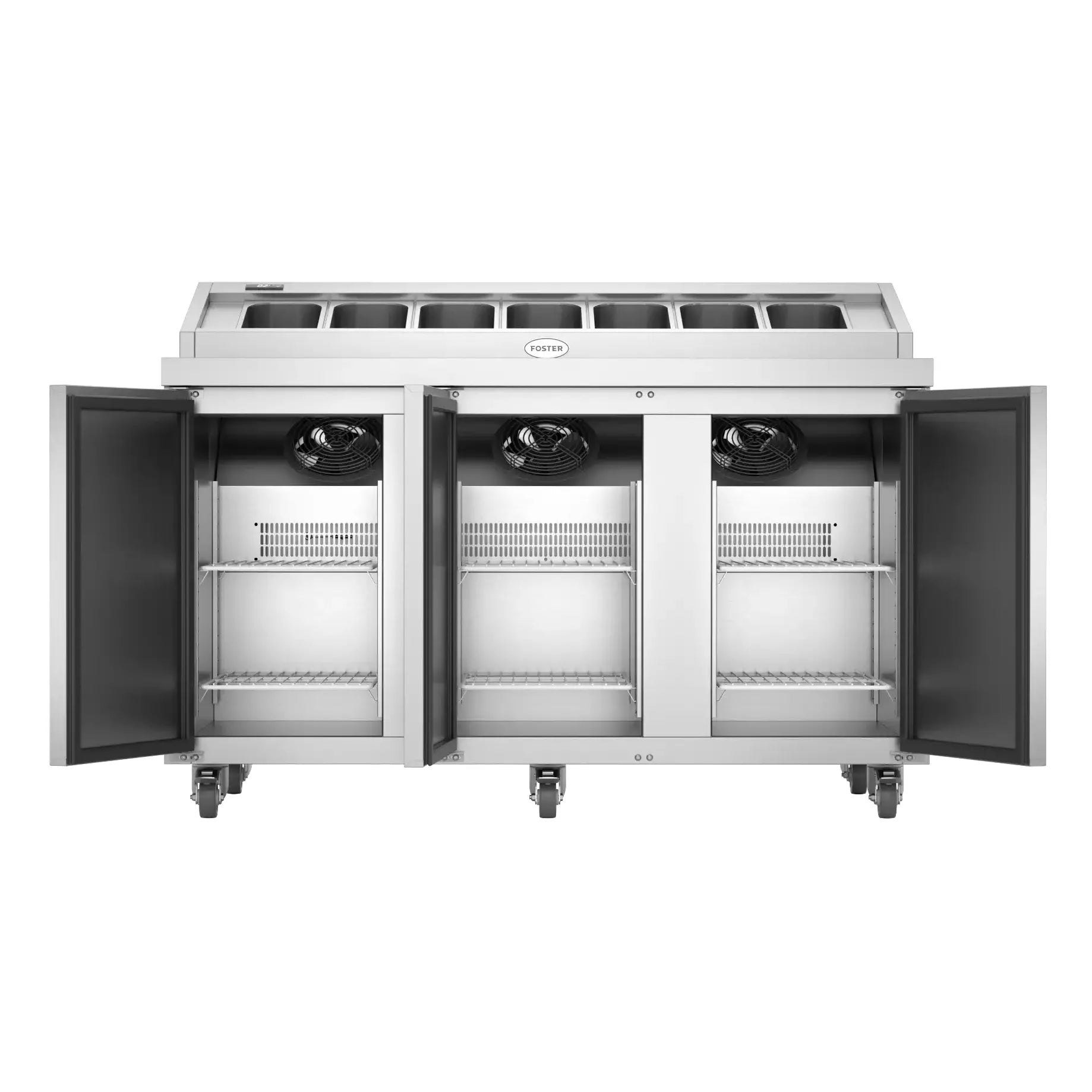 Foster FPS3HR 3 Door Saladette Prep Counter 9x1/3GN Bain Marie 440 Litres