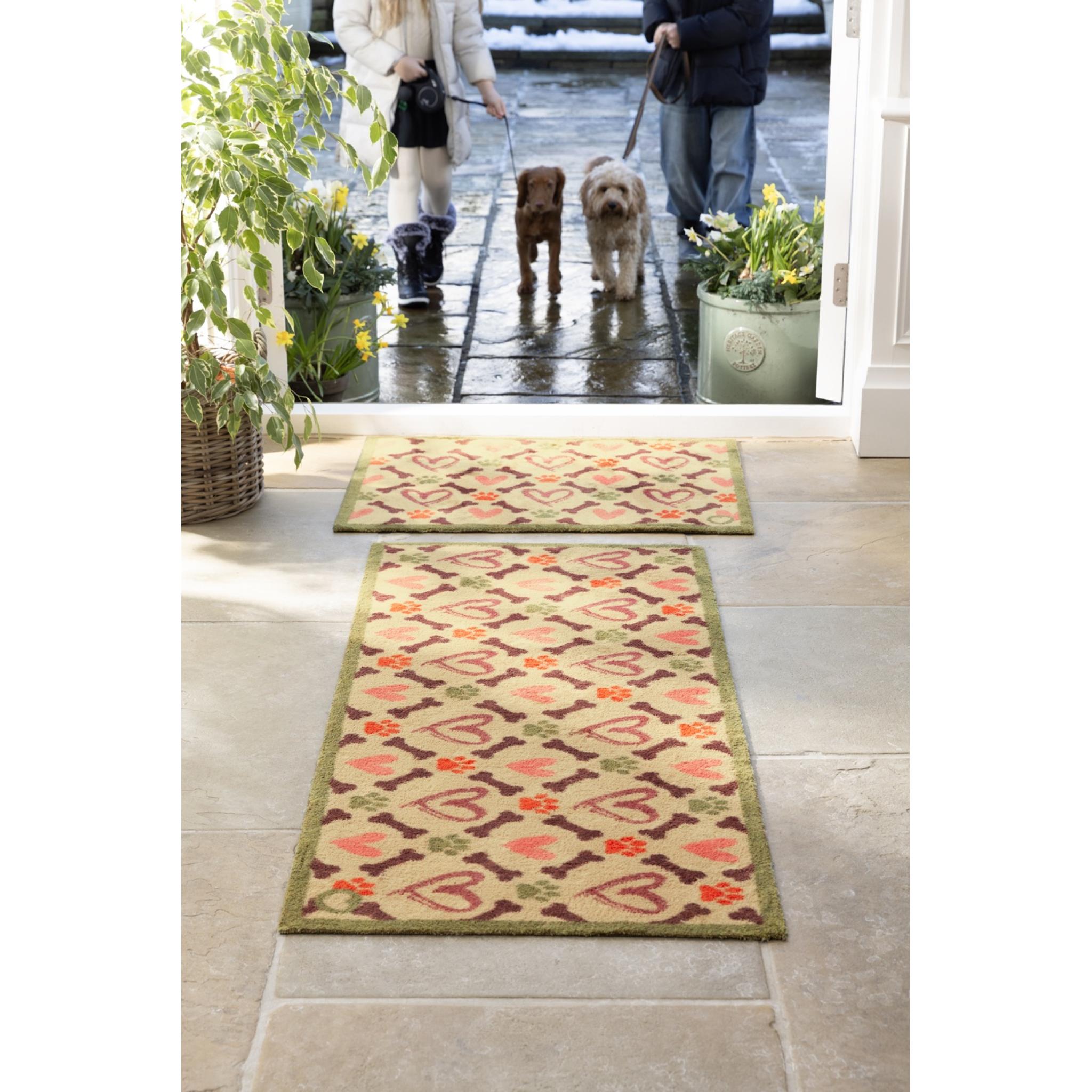 Hearts & Bones Home Entry Floor Mat Pet-Friendly Mat Stylish, Durable, and Dirt-Trapping Washable Rug Runner 65x150 cm (2'1"x4'11")