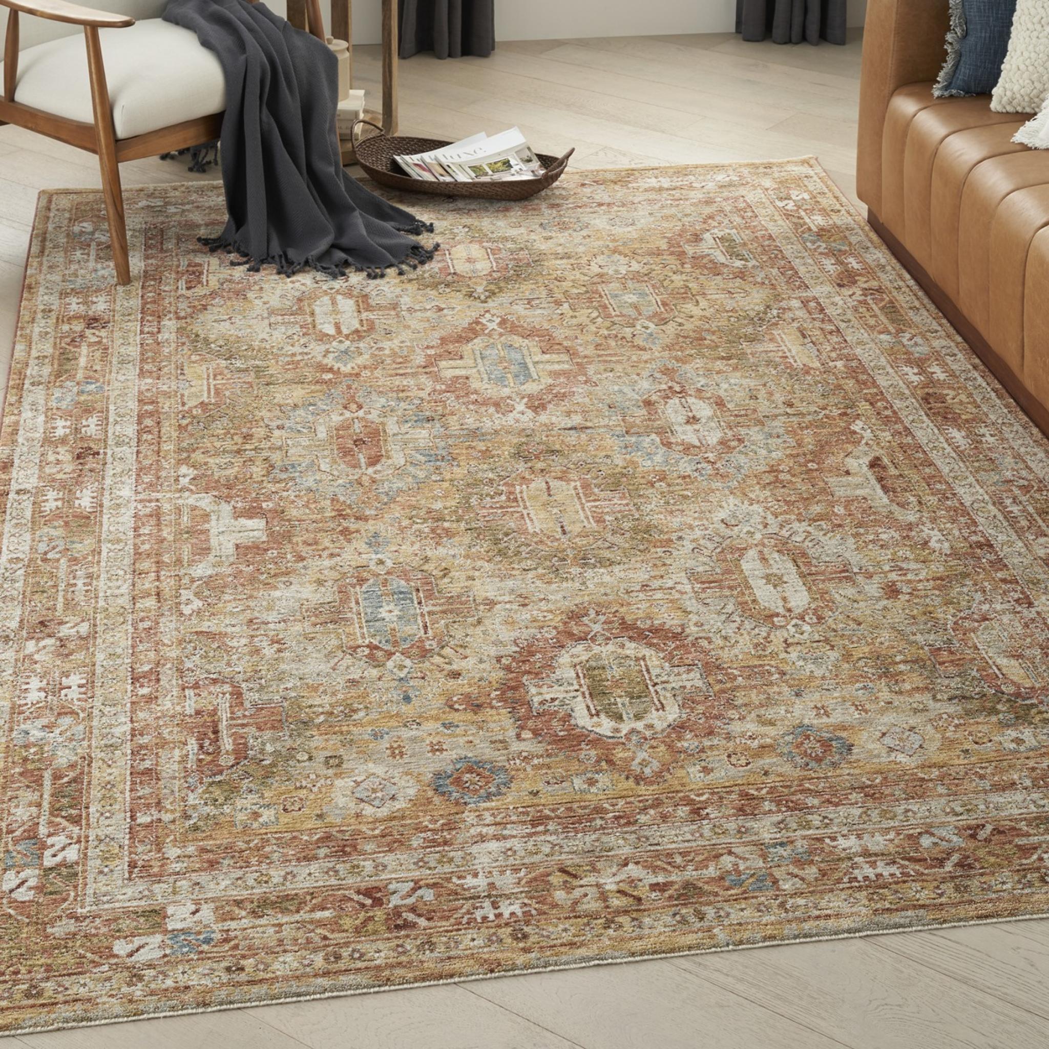 Sahar Traditional Elegance Persian Vintage Floral SHR01 Rust Rug Medium 119x180 cm (3'11"x5'11")