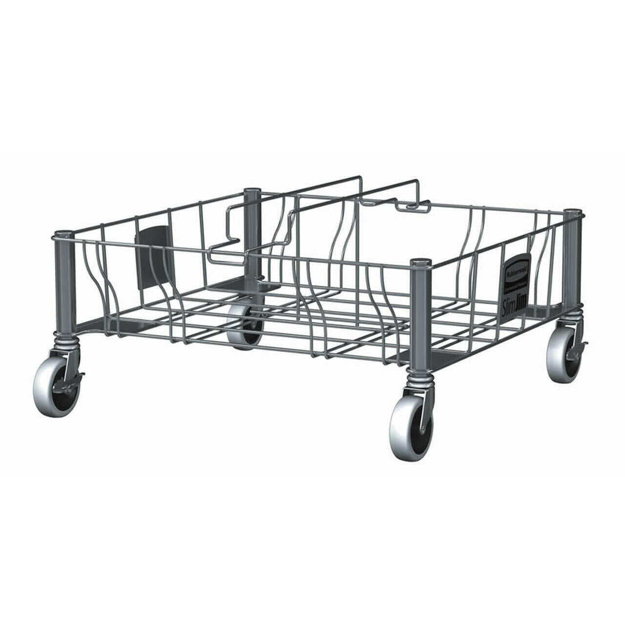 Rubbermaid Slim Jim Stainless Steel Double Dolly
