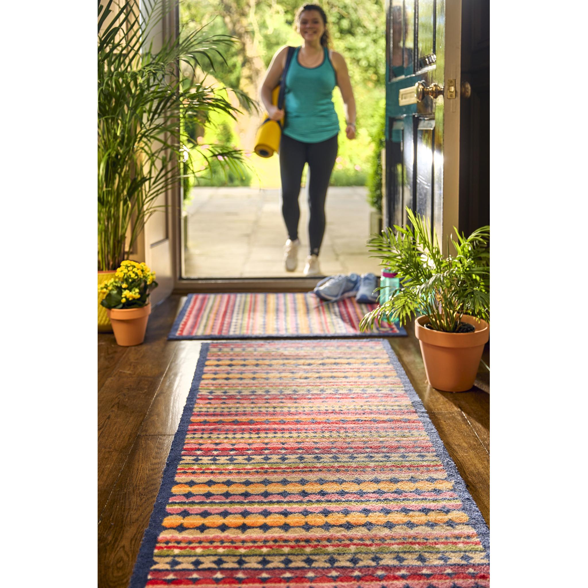 Hug Rug Beady Stripe Mat Home Entrance Hallway Runner Non-Slip Rug Runner 65x150 cm (2'1"x4'11")