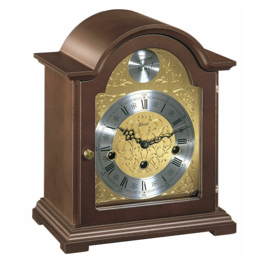 Hermle Bethnal Mechanical Mantel Clock - Walnut - Westminster Chime