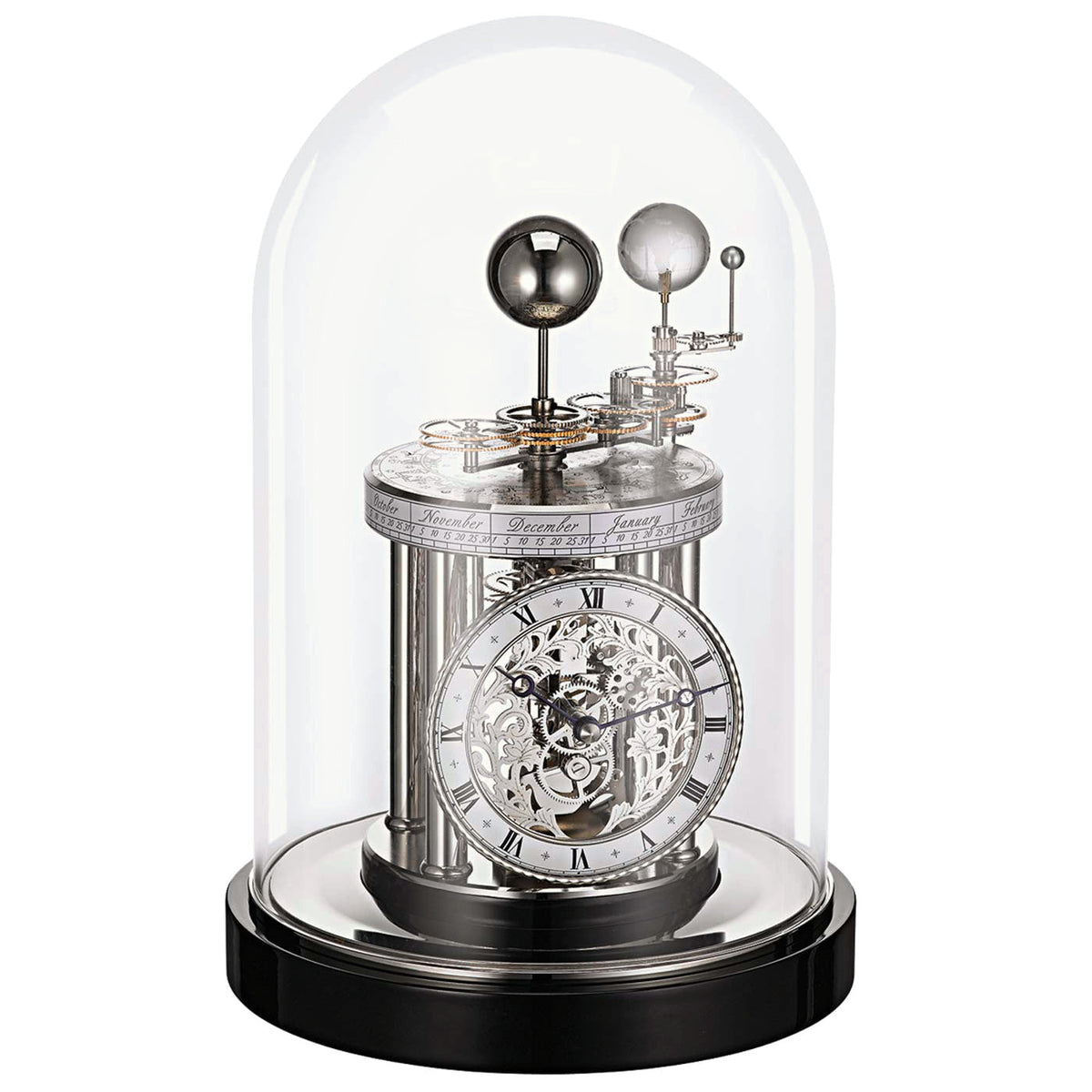 Hermle Astrolabium Quartz Mantel Clock - Black