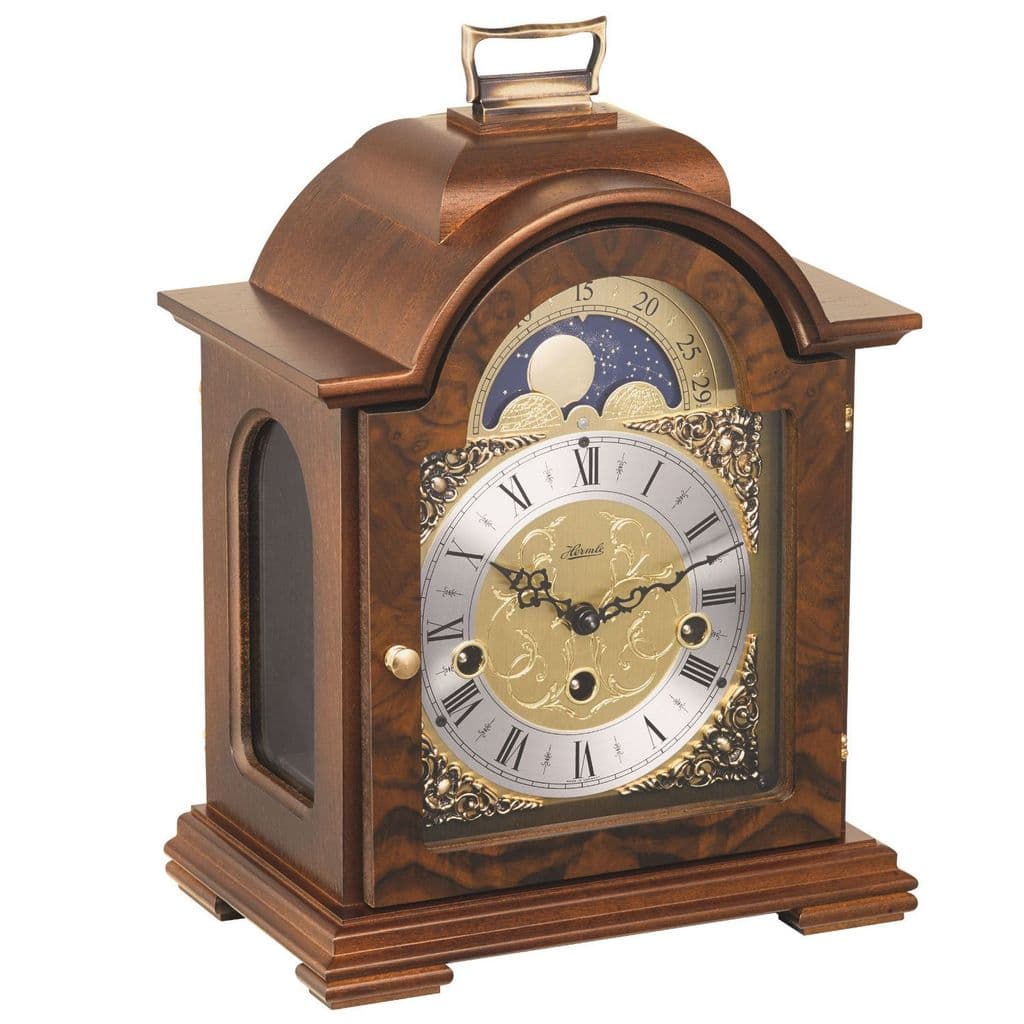 Hermle Debden Mechanical Mantel Clock - Walnut - Westminster Chime