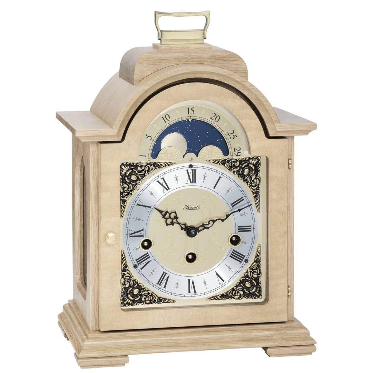 Hermle Debden Mechanical Mantel Clock - Light Oak - Westminster Chime