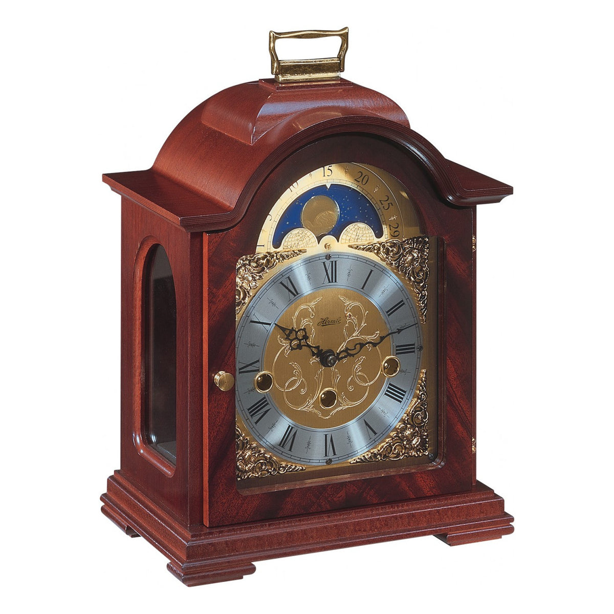 Hermle Debden Mechanical Mantel Clock - Mahogany - Westminster Chime