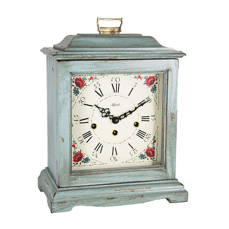 Hermle Instow Mechanical Mantel Clock - Light Blue - Westminster Chime