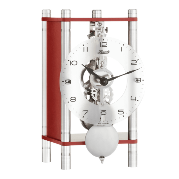 Hermle Colourful Modern Mechanical Clock in Red