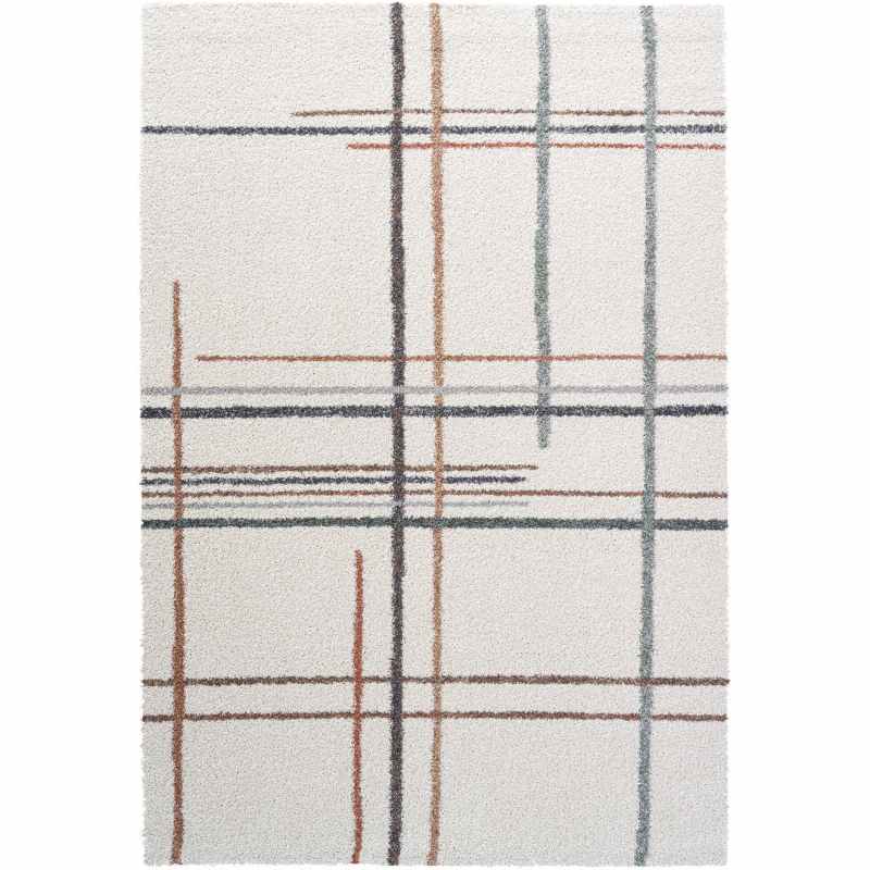 Mehari 23367 6767 Abstract Shaggy Wilton Rugs in Cream