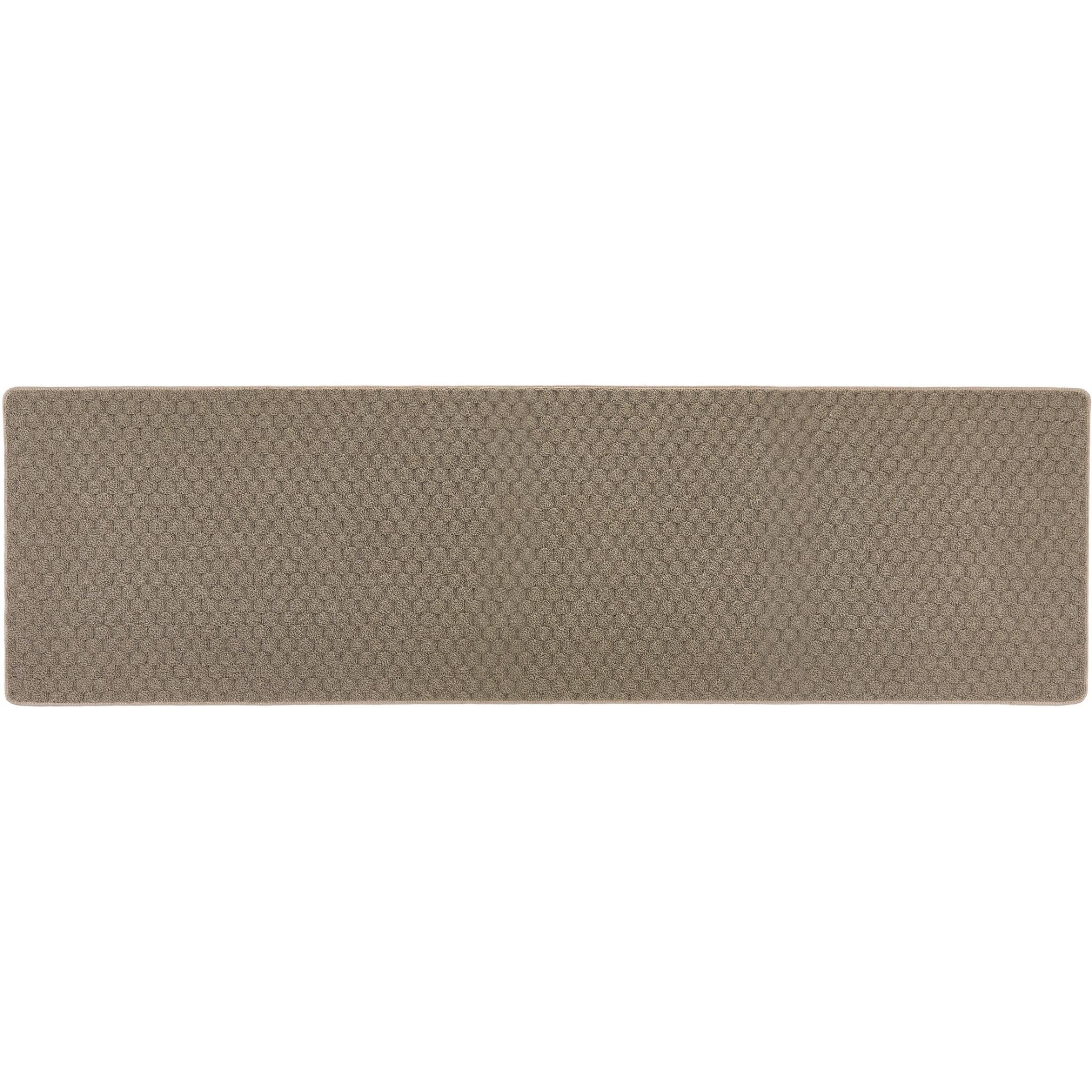 Washable Sculptred Rug for Door Entrance Honeycomb Pattern Non-Slip Rug in Mink Long Runner 67x230 cm (2'2"x7'7")