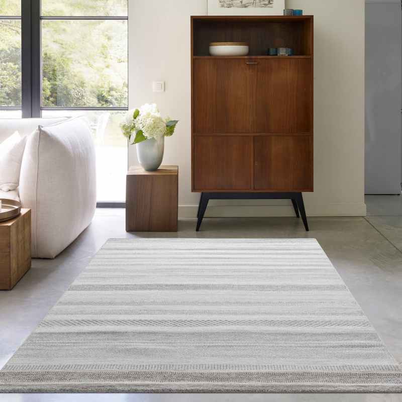 Nomad Boho Striped Rugs 26003 6262 in Beige
