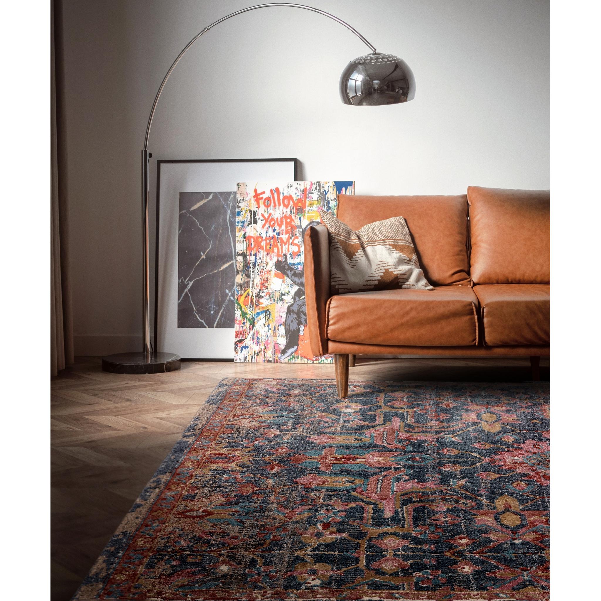 Zola Evin Vintage Traditional Persian Kilim Rug in Shiny Turquoise Blue Pink X-Large 195x290 cm (6'4"x9'6")