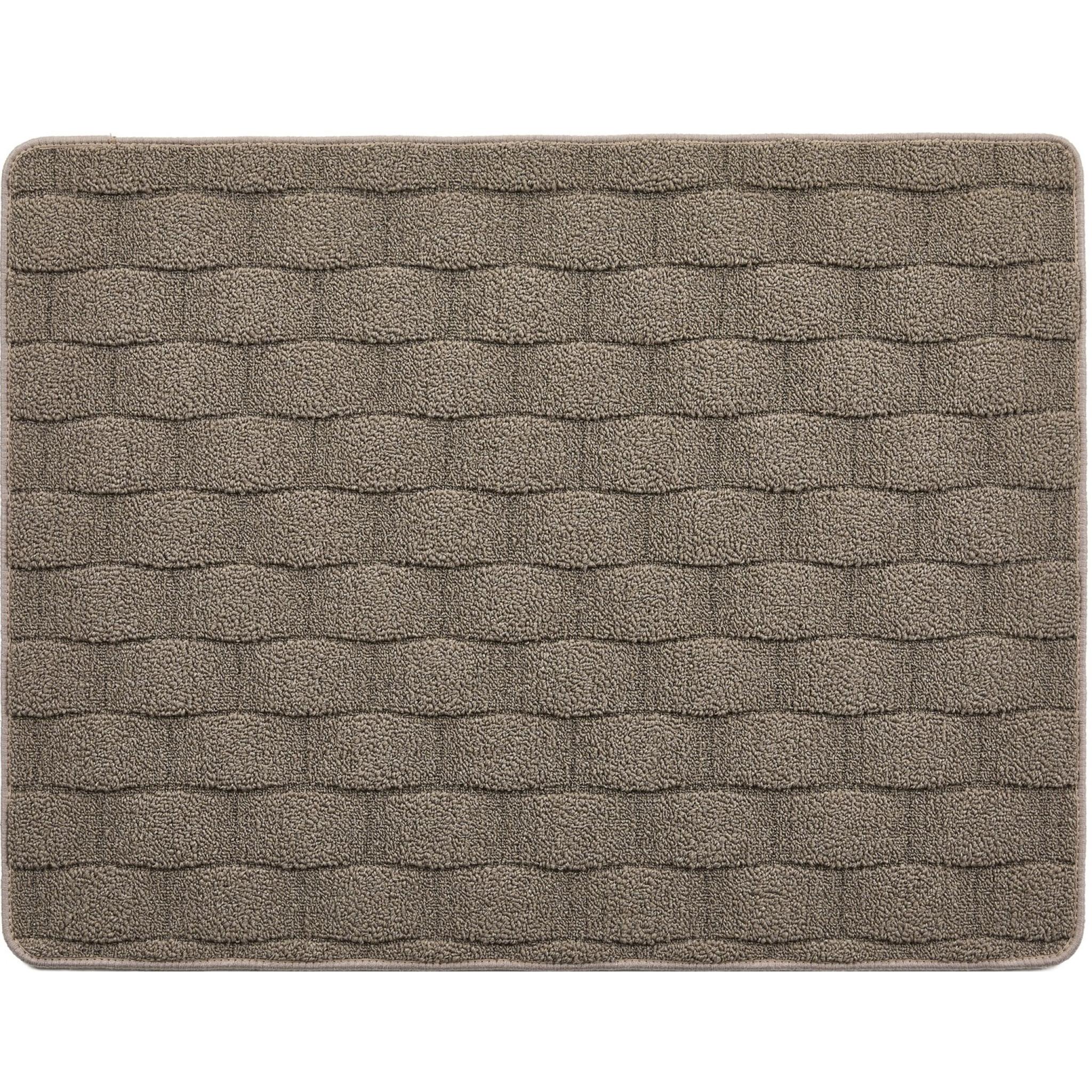 Washable Sculptred Rug for Door Entrance Basketweave Pattern Non-Slip Rug in Mink X-Small 65x85 cm (2'1"x2'9")