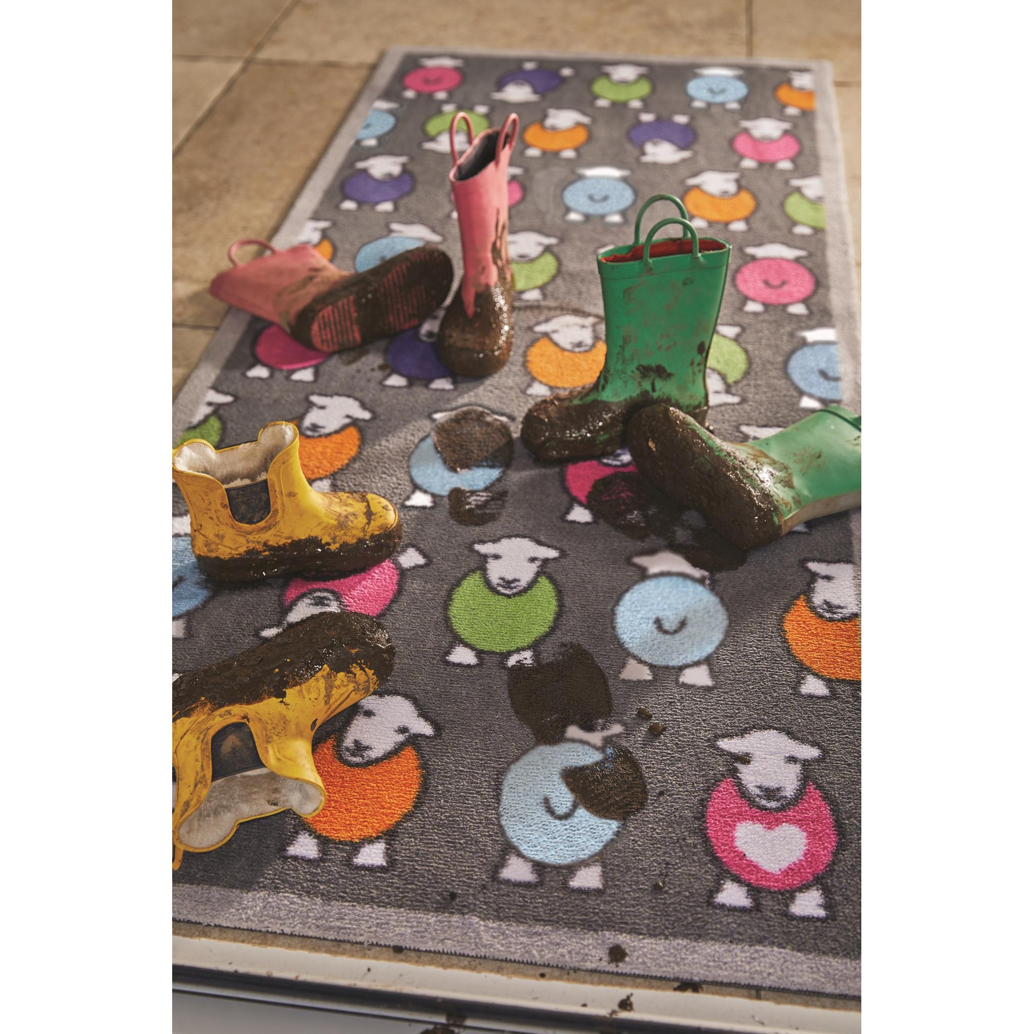 Hug Rug Marra Grey Herdy Mat Home Entrance Kitchen Hallway Runner Non-Slip Rug Runner 65x150 cm (2'1"x4'11")