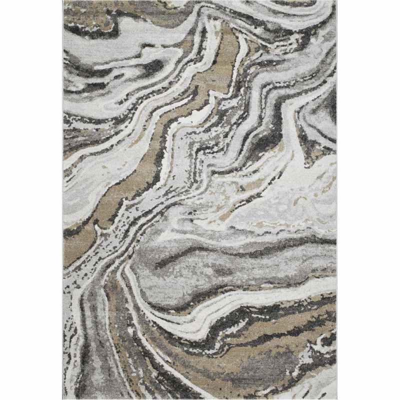Liberty Modern Marble Abstract Rugs 34040 6191 in Gold