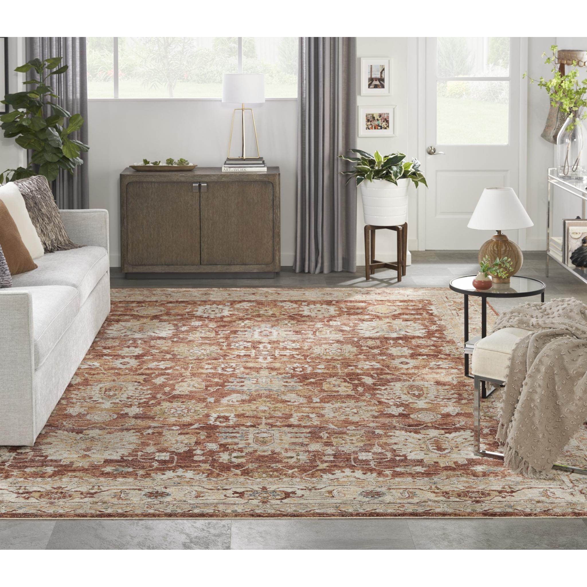 Sahar Traditional Elegance Persian Vintage Floral SHR02 Rust Rug 239x315 cm (7'10"x10'4")