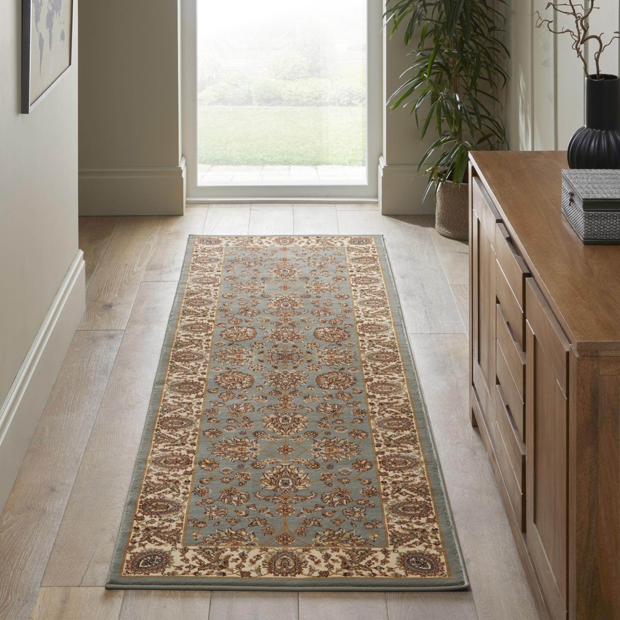Grand Heritage GH102 Traditional Oriental Floral 1 Million Point Quality Classic Rug in Blue Runner 80x240 cm (2'7"x7'11")