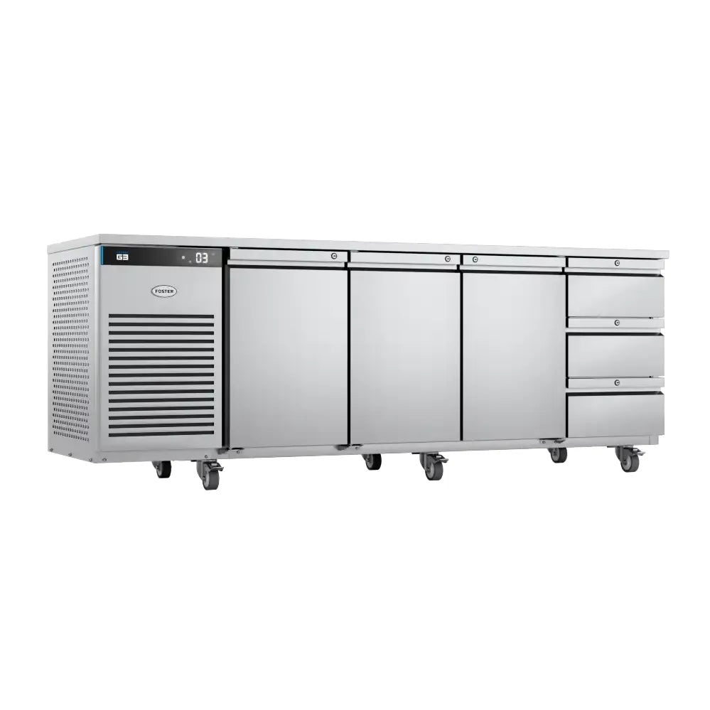 Foster EcoPro G3 EP1/4H 3 Doors 3 Draws Counter Fridge 585 Litres