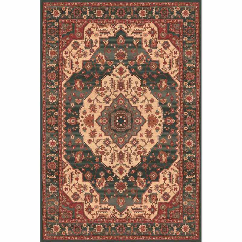 Kashqai 4377 400 Traditional Kazak Wool Rug in Green