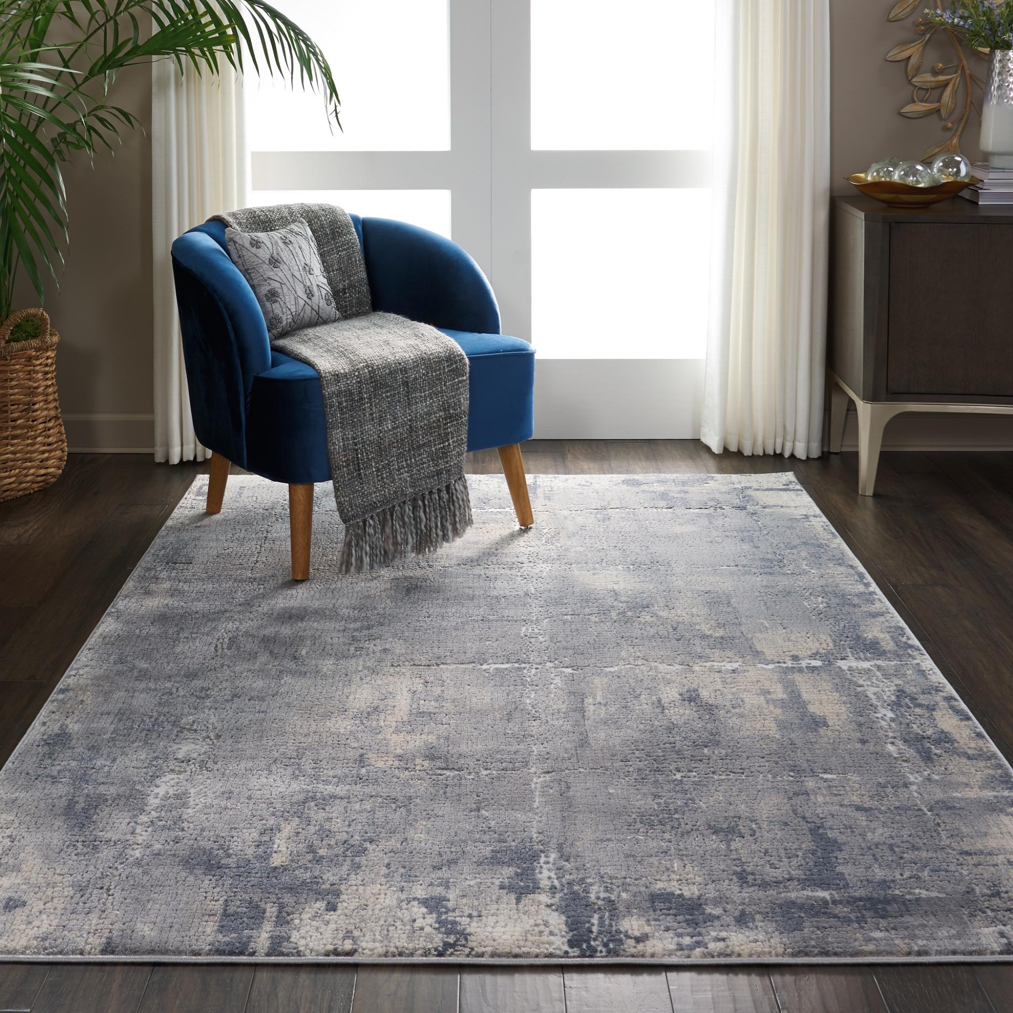 Rustic Textures RUS06 Modern Abstract Rug in Grey Beige Medium 120x180 cm (4'x5'11'')