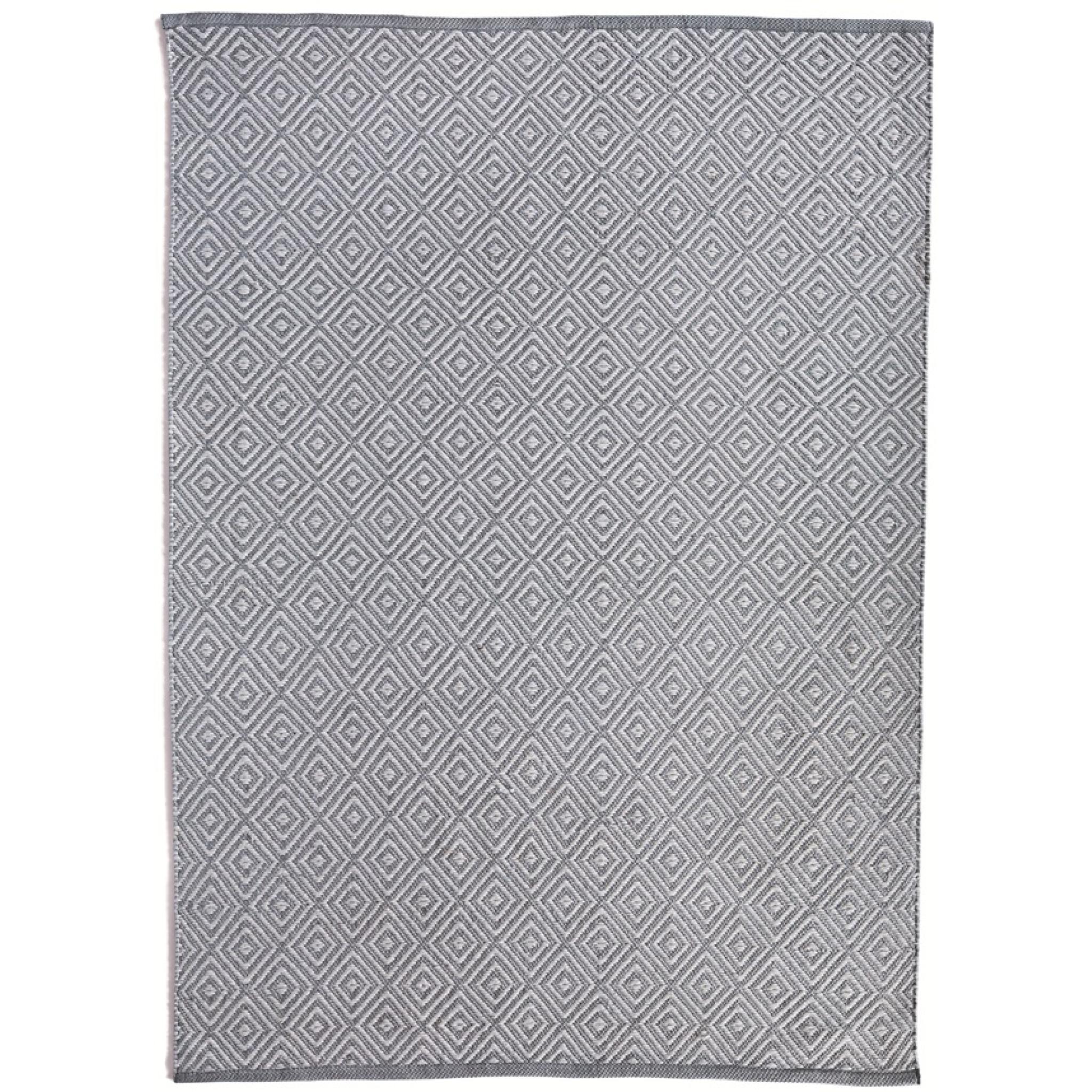 Hug Rug Woven Washable Reversible Diamond Outdoor Indoor Rug in Denim Blue Small 80x150 cm (2'6"x5')