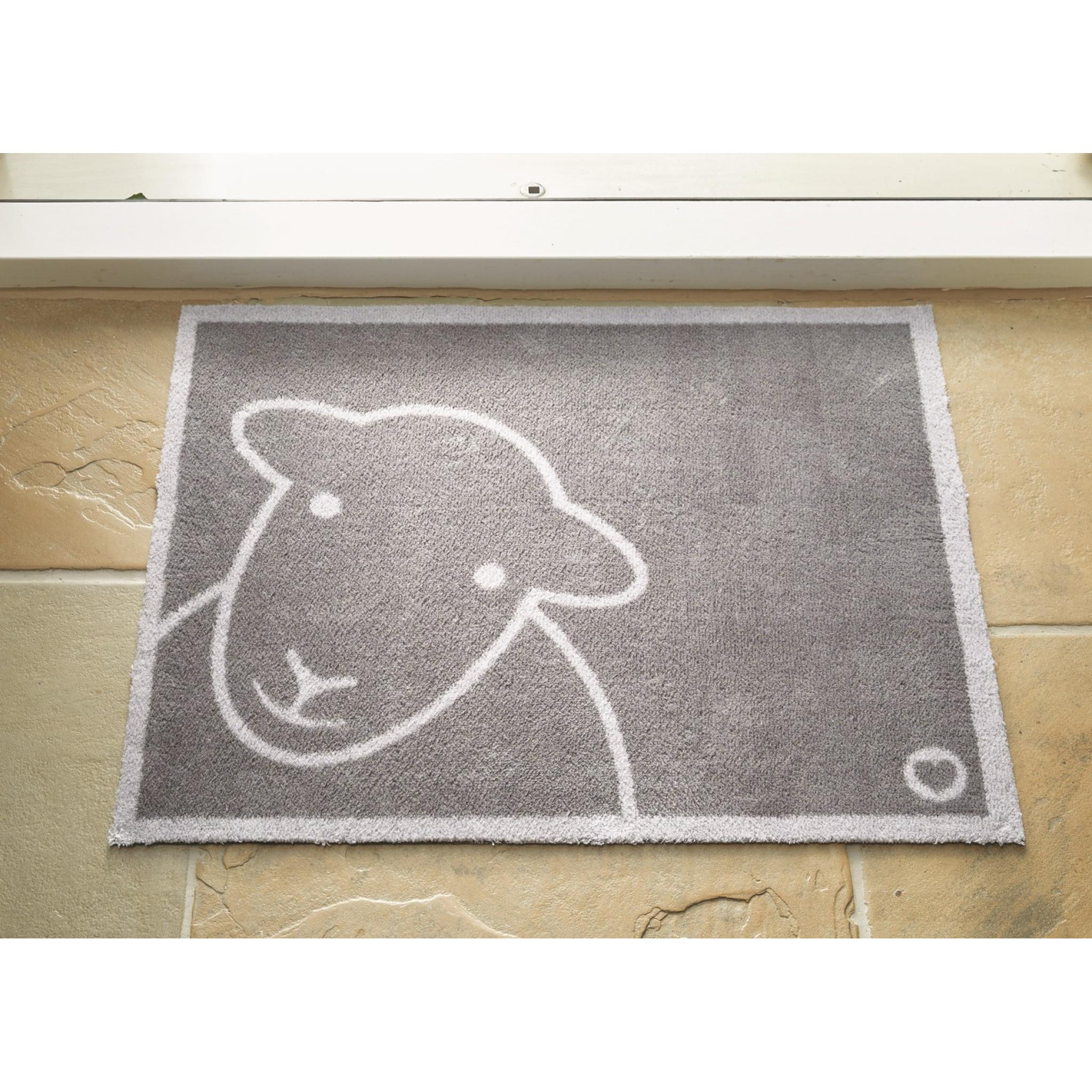Hug Rug Hello Grey Herdy Mat Home Entrance Bathroom Kitchen Non-Slip Rug 65 x 85 cm