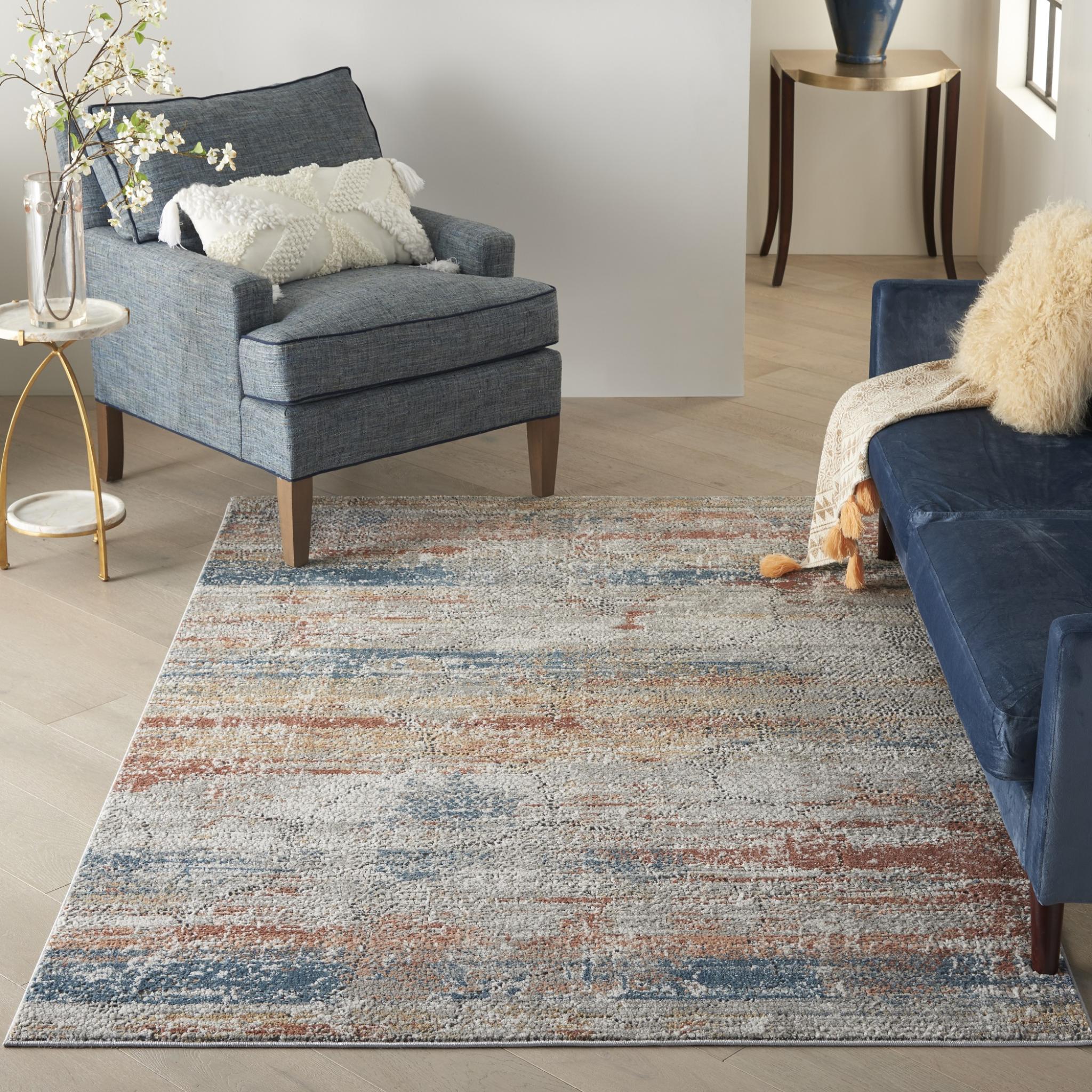 Rustic Textures RUS11 Modern Abstract Rug in Multi Colours Medium 120x180 cm (4'x5'11'')