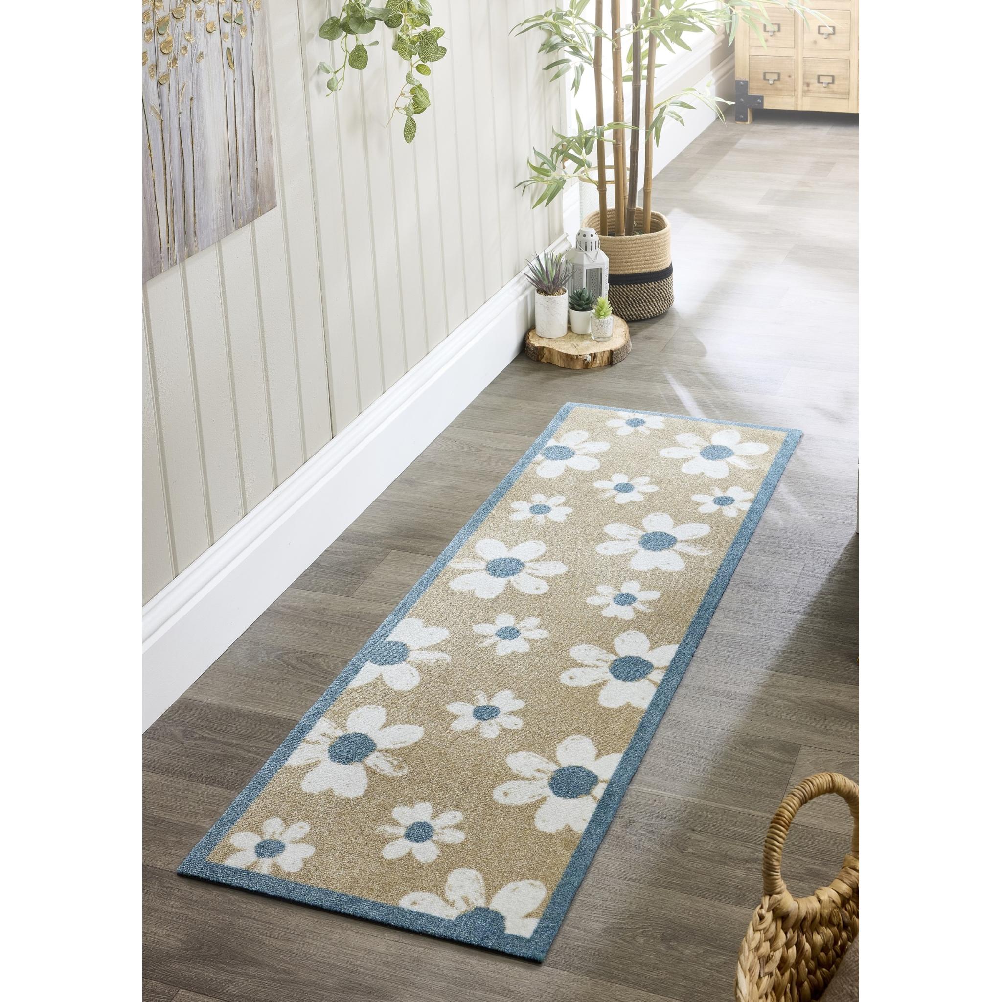 My Mat Nylon Indoor Pattern My Flower Home Washable Non-Slip Entrance Rug Runner 50 x 150 cm (2'x5')