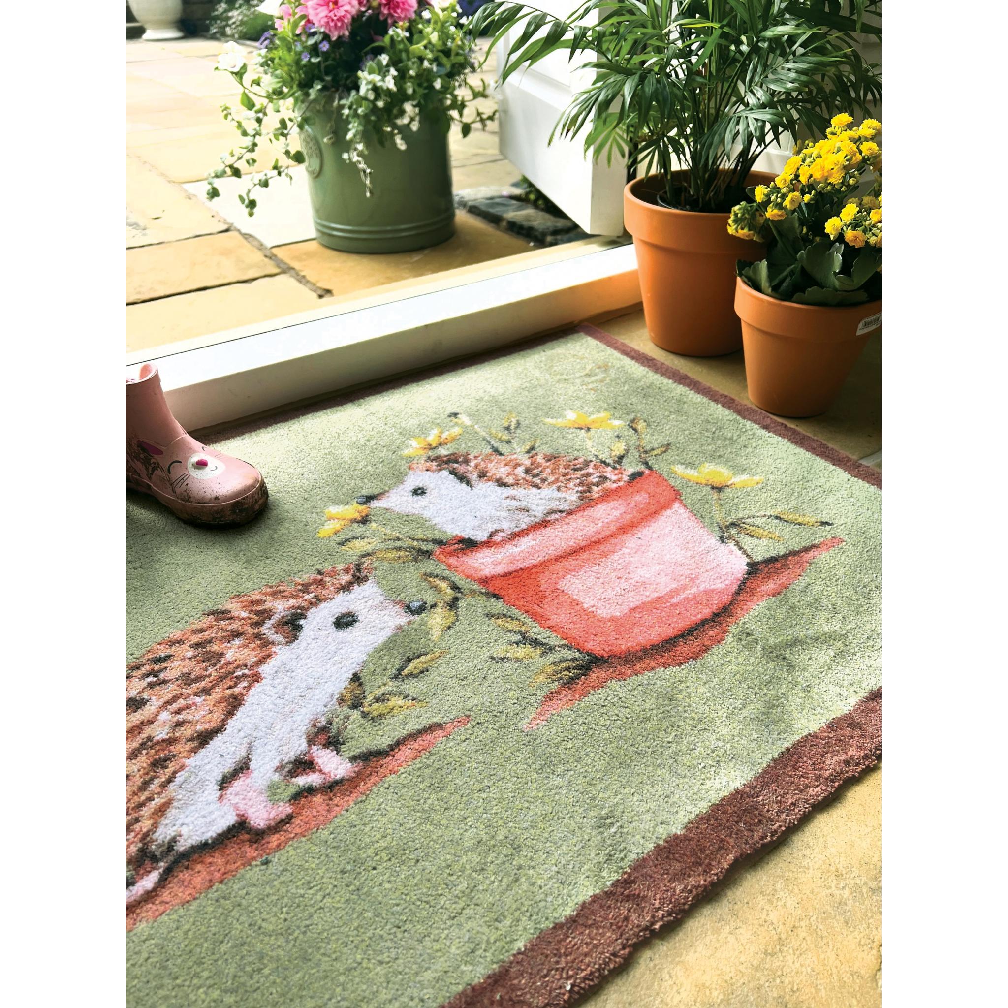 Hug Rug Hedgehog Friends Entryway Washable Non-Slip Doormat or Hall Runner 65x85 cm (2'1"x2'9")