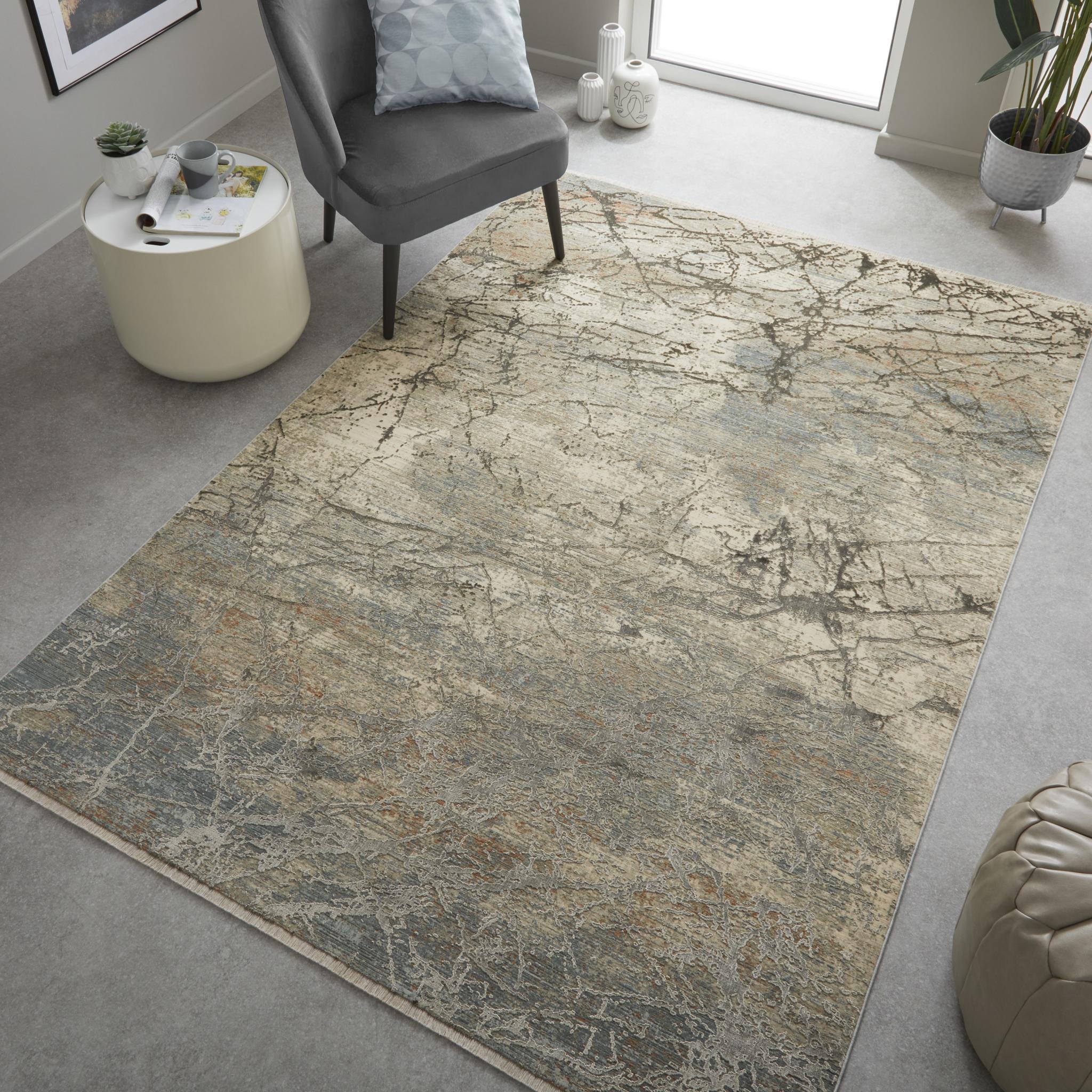 Emerald EMR101 Rug Modern Abstract Silky Rug in Mink Small 60x90 cm (2'x3')