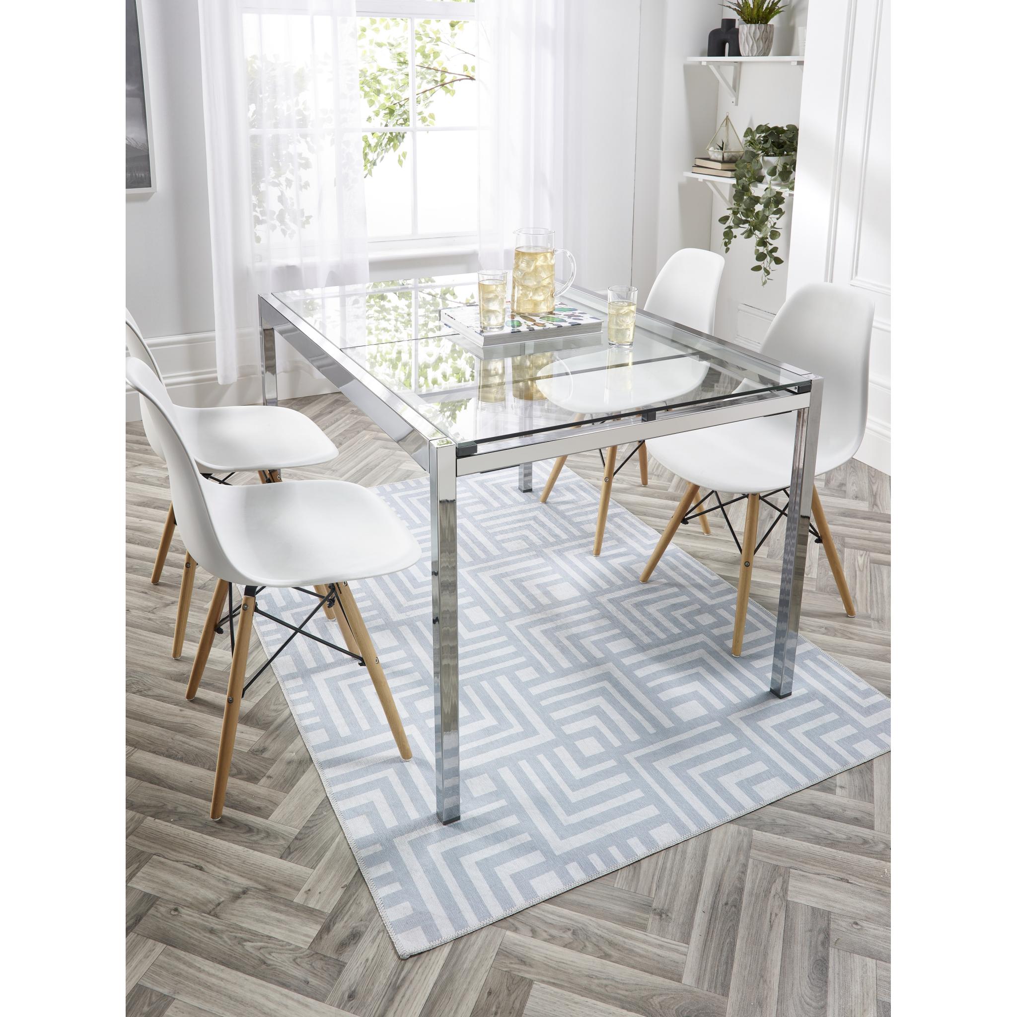Origins Soho Washable Rug Geometric Bedroom Living Room Grey Rug Small 80x150 cm (2'6"x5')