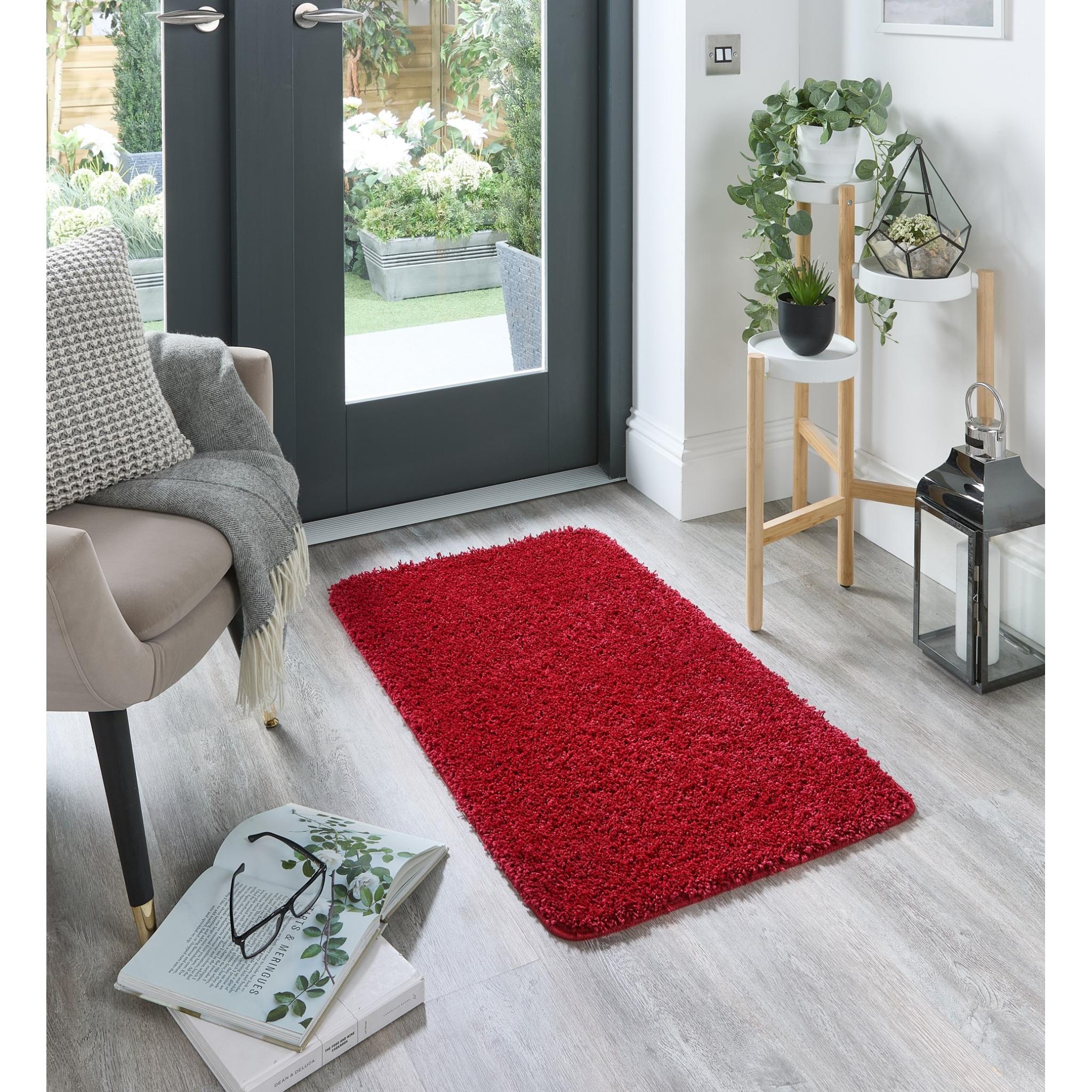 My Washable Shaggy Non-Slip Rug in Red X-Small 60x100 cm (2'x4')