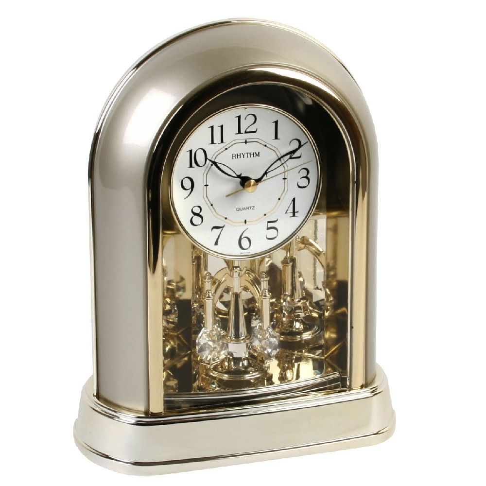 Rhythm Two Tone Gold Modern Mantel Clock