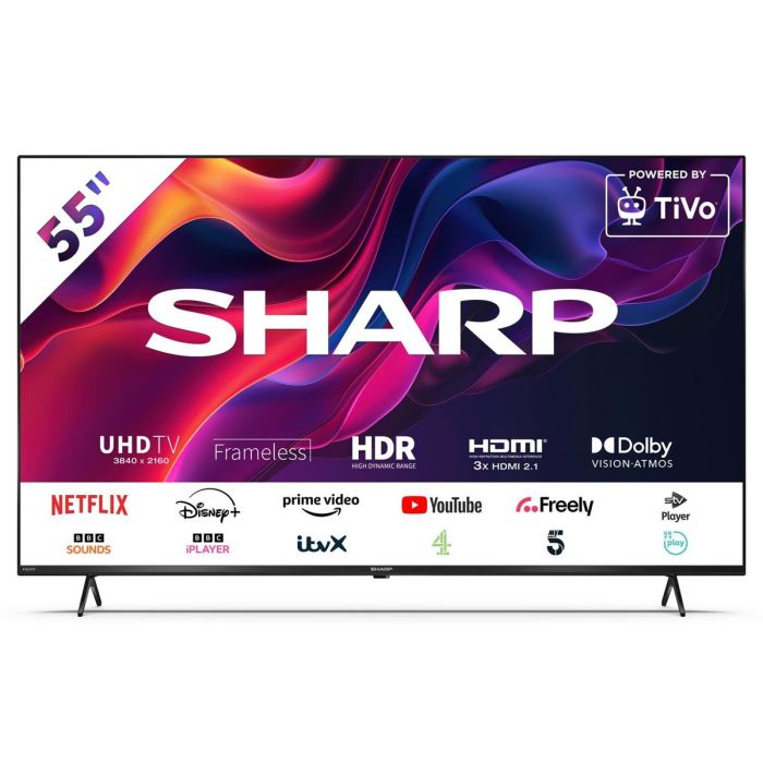Sharp 4T-C55GK4245KB 55” TV 4K UHD Frameless Smart TiVo TV 2024