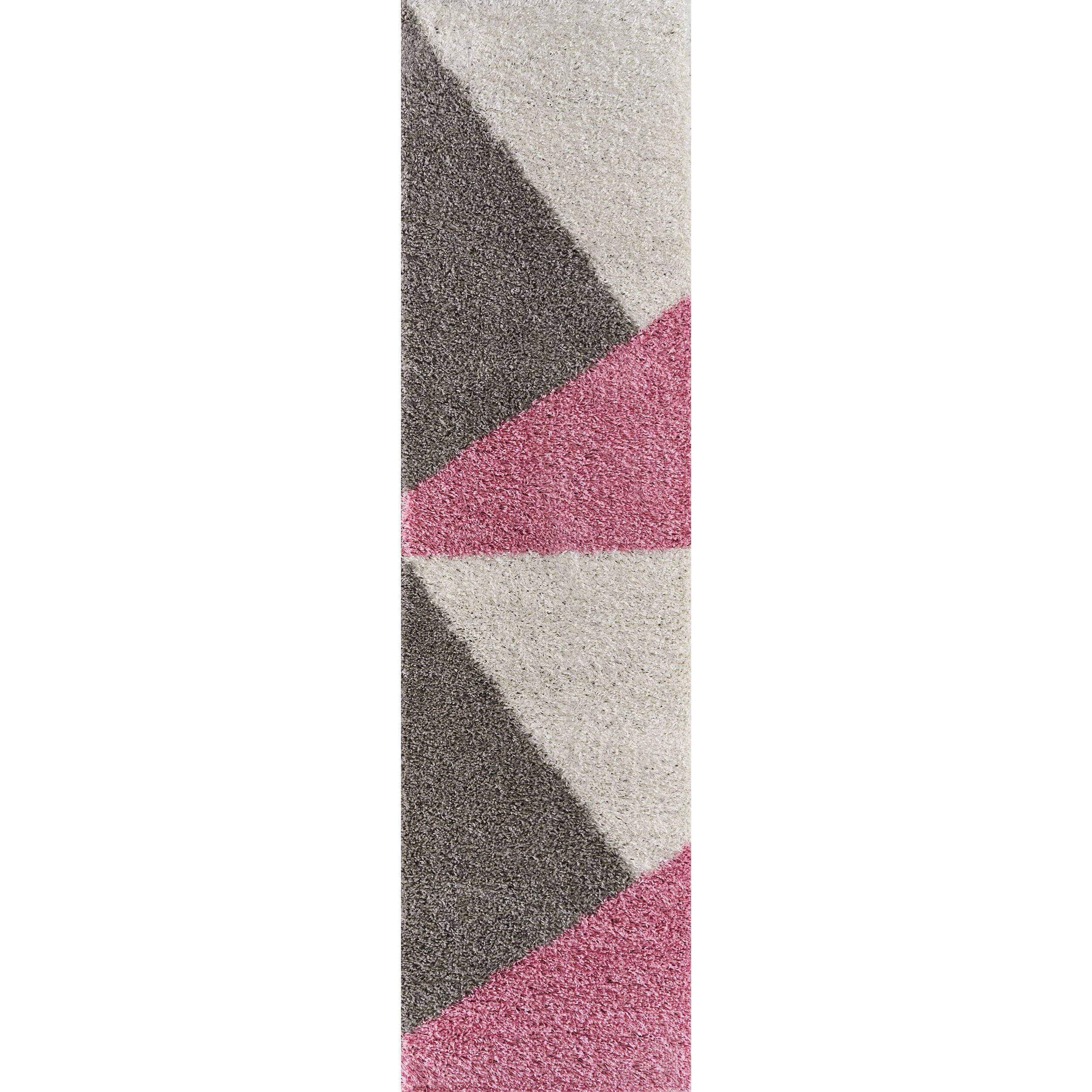 Shaggy Geometric Blush Pink Rugs | 382P