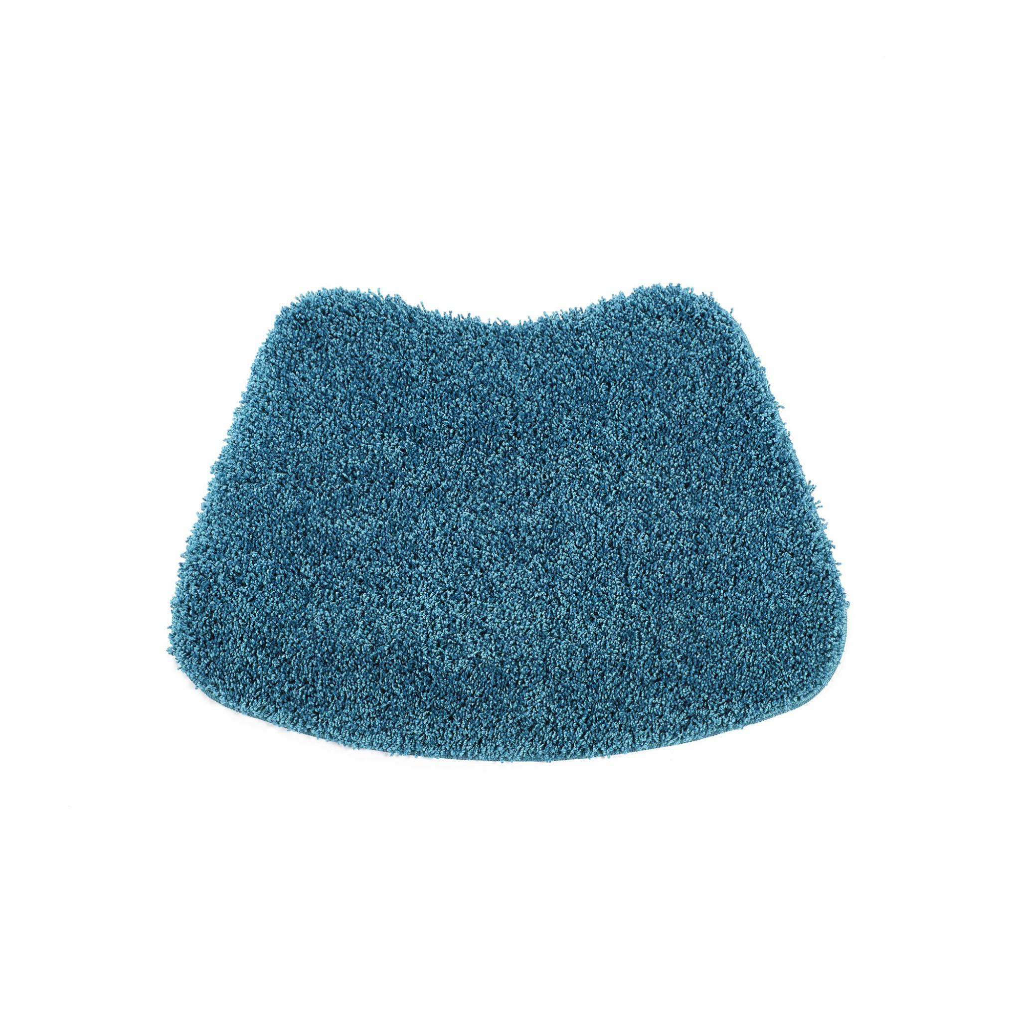 Buddy Bath Washable Shaggy Mats Non-Slip Rug in Teal Blue Curve 50x80 cm
