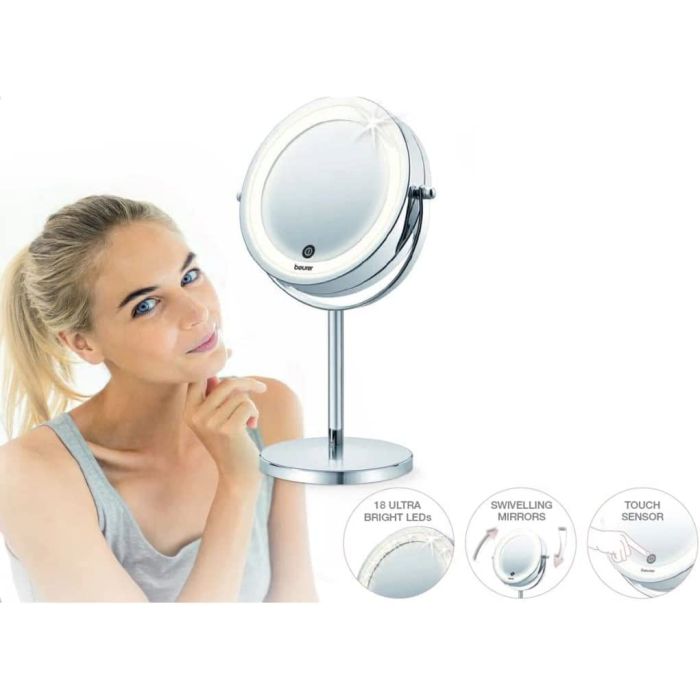 Beurer BS55 Makeup Mirror with Light - Touch Sensor Normal & Magnification View