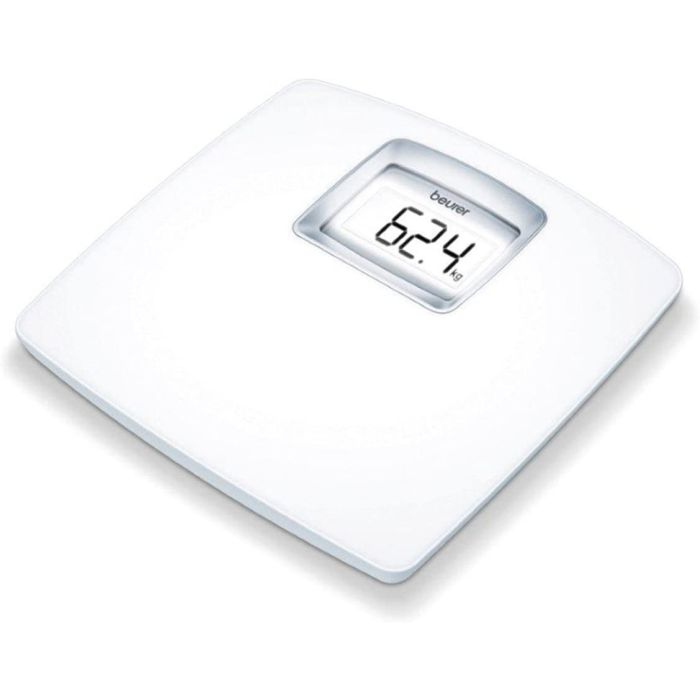 Beurer PS25 Luxury White Acrylic Bathroom Scales with XXL Backlit LCD Display