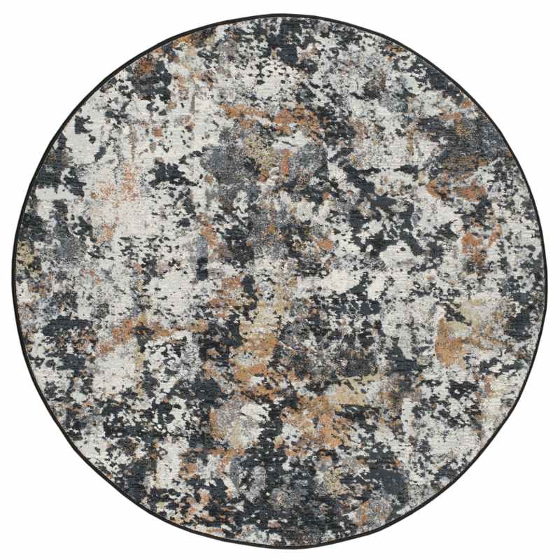 Canyon Abstract Modern Circle Rugs 52023 3616 in Dark Grey