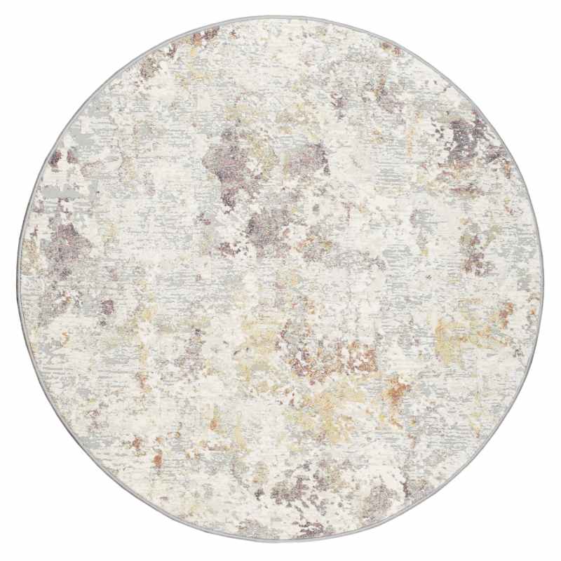 Canyon Abstract Modern Circle Rugs 52023 6414 in Light Grey