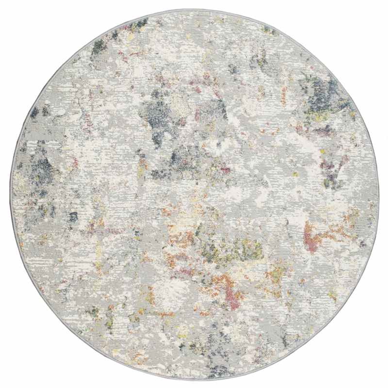 Canyon Abstract Modern Circle Rugs 52023 6424 in Light Grey